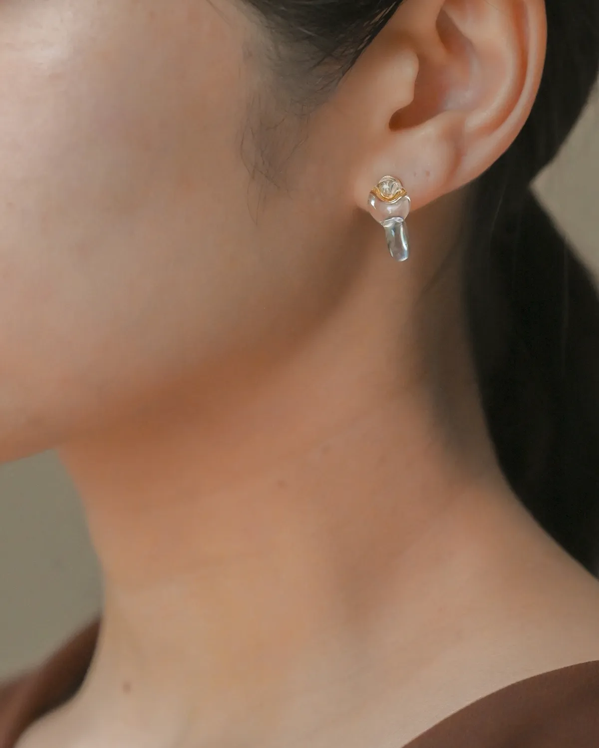 ピアス 朝焼けのカモミール クリア4